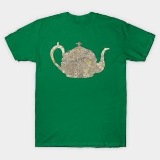 Irish Teapot cut from a map of 1883 Dublin Ireland T-Shirt